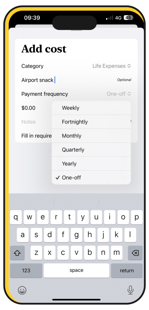 One-off payments can now be added into simplsaver